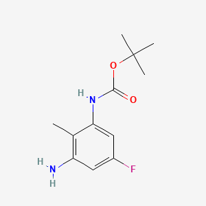 molecular formula C12H17FN2O2 B6606877 tert-butylN-(3-amino-5-fluoro-2-methylphenyl)carbamate CAS No. 2839139-22-7