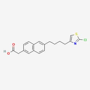 molecular formula C19H18ClNO2S B6606969 2-{6-[4-(2-chloro-1,3-thiazol-4-yl)butyl]naphthalen-2-yl}aceticacid CAS No. 2839143-93-8