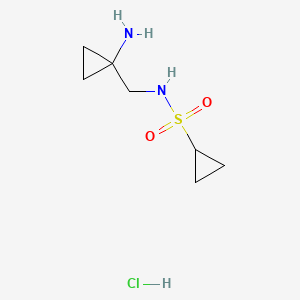 molecular formula C7H15ClN2O2S B6607047 N-[(1-aminocyclopropyl)methyl]cyclopropanesulfonamidehydrochloride CAS No. 2839139-26-1