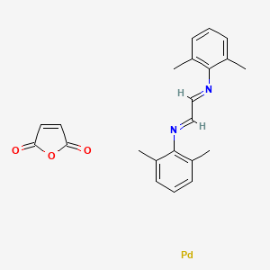 molecular formula C22H22N2O3Pd B6607132 N1,N2-bis(2,6-dimethylphenyl)ethane-1,2-diimine2,5-dihydrofuran-2,5-dionepalladium CAS No. 2721487-84-7