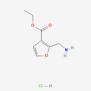 molecular formula C8H12ClNO3 B6607422 ethyl2-(aminomethyl)furan-3-carboxylatehydrochloride CAS No. 1184928-24-2