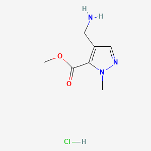 molecular formula C7H12ClN3O2 B6607460 methyl 4-(aminomethyl)-1-methyl-1H-pyrazole-5-carboxylate hydrochloride CAS No. 2839156-46-4