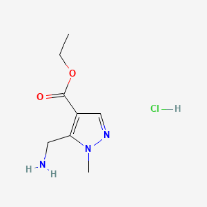 molecular formula C8H14ClN3O2 B6607670 ethyl5-(aminomethyl)-1-methyl-1H-pyrazole-4-carboxylatehydrochloride CAS No. 2839144-08-8
