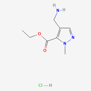 molecular formula C8H14ClN3O2 B6607864 ethyl 4-(aminomethyl)-1-methyl-1H-pyrazole-5-carboxylate hydrochloride CAS No. 2839156-69-1