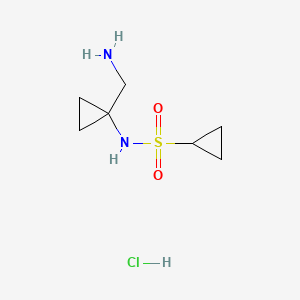 molecular formula C7H15ClN2O2S B6607865 N-[1-(aminomethyl)cyclopropyl]cyclopropanesulfonamidehydrochloride CAS No. 2839143-37-0