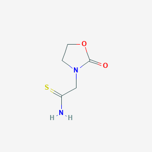 molecular formula C5H8N2O2S B066079 2-(2-Oxo-1,3-oxazolidin-3-yl)ethanethioamide CAS No. 172514-88-4