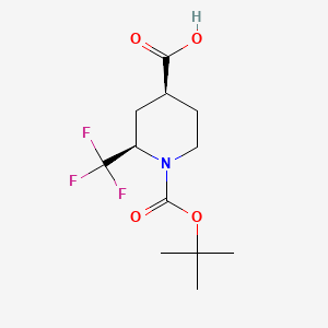 molecular formula C12H18F3NO4 B6607983 rac-(2R,4S)-1-[(tert-butoxy)carbonyl]-2-(trifluoromethyl)piperidine-4-carboxylic acid, cis CAS No. 2639392-18-8