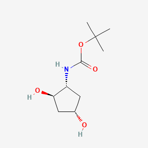 molecular formula C10H19NO4 B6607988 rac-tert-butyl N-[(1R,2R,4S)-2,4-dihydroxycyclopentyl]carbamate CAS No. 1402855-07-5