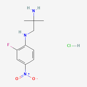 molecular formula C10H15ClFN3O2 B6608198 N1-(2-fluoro-4-nitrophenyl)-2-methylpropane-1,2-diamine hydrochloride CAS No. 2839139-54-5