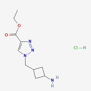molecular formula C10H17ClN4O2 B6608219 ethyl1-{[(1r,3r)-3-aminocyclobutyl]methyl}-1H-1,2,3-triazole-4-carboxylatehydrochloride,trans CAS No. 2839128-53-7