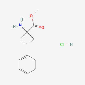 molecular formula C12H16ClNO2 B6608290 methyl 1-amino-3-phenylcyclobutane-1-carboxylate hydrochloride CAS No. 2839143-17-6