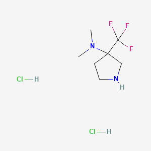 molecular formula C7H15Cl2F3N2 B6608294 N,N-dimethyl-3-(trifluoromethyl)pyrrolidin-3-aminedihydrochloride CAS No. 2839138-85-9