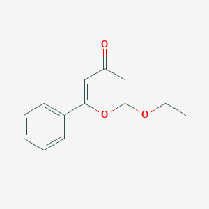 molecular formula C13H14O3 B066083 2-Ethoxy-6-phenyl-2,3-dihydropyran-4-one CAS No. 186134-88-3