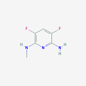 molecular formula C6H7F2N3 B066084 2-Amino-3,5-difluoro-6-(methylamino)pyridine CAS No. 189281-29-6
