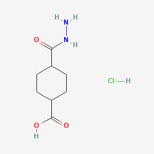 molecular formula C8H15ClN2O3 B6608425 Rac-(1r,4r)-4-(hydrazinecarbonyl)cyclohexane-1-carboxylic acid hydrochloride, trans CAS No. 2839128-93-5