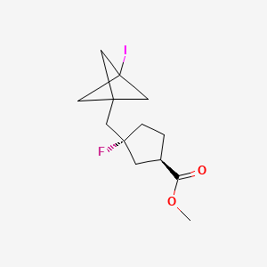 molecular formula C13H18FIO2 B6608528 rac-methyl (1R,3R)-3-fluoro-3-({3-iodobicyclo[1.1.1]pentan-1-yl}methyl)cyclopentane-1-carboxylate CAS No. 2866322-81-6