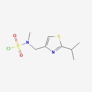 molecular formula C8H13ClN2O2S2 B6608529 N-methyl-N-{[2-(propan-2-yl)-1,3-thiazol-4-yl]methyl}sulfamoylchloride CAS No. 2870682-00-9