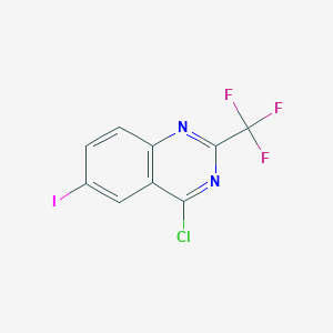 molecular formula C9H3ClF3IN2 B066086 4-Chloro-6-iodo-2-(trifluoromethyl)quinazoline CAS No. 179598-70-0