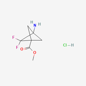 molecular formula C7H10ClF2NO2 B6608600 methyl 3-amino-2,2-difluorobicyclo[1.1.1]pentane-1-carboxylate hydrochloride CAS No. 2763777-54-2