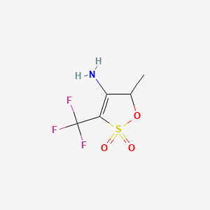molecular formula C5H6F3NO3S B6608658 4-amino-5-methyl-3-(trifluoromethyl)-5H-1,2lambda6-oxathiole-2,2-dione CAS No. 2866355-93-1