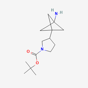 molecular formula C14H24N2O2 B6608672 tert-butyl 3-{3-aminobicyclo[1.1.1]pentan-1-yl}pyrrolidine-1-carboxylate CAS No. 2866335-55-7