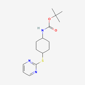 molecular formula C15H23N3O2S B6608678 tert-butyl N-[(1s,4s)-4-(pyrimidin-2-ylsulfanyl)cyclohexyl]carbamate CAS No. 2866254-26-2