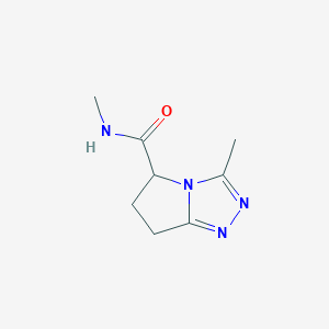 molecular formula C8H12N4O B066087 N,3-Dimethyl-6,7-dihydro-5H-pyrrolo[2,1-c][1,2,4]triazole-5-carboxamide CAS No. 160205-16-3