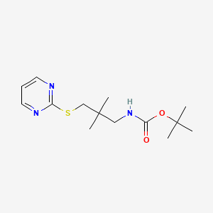 molecular formula C14H23N3O2S B6608724 tert-butyl N-[2,2-dimethyl-3-(pyrimidin-2-ylsulfanyl)propyl]carbamate CAS No. 2870652-87-0