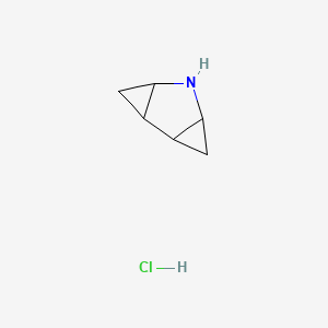 molecular formula C6H10ClN B6608875 5-azatricyclo[4.1.0.0,2,4]heptane hydrochloride CAS No. 2866352-86-3