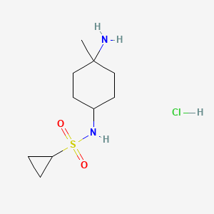 molecular formula C10H21ClN2O2S B6608955 N-(4-amino-4-methylcyclohexyl)cyclopropanesulfonamide hydrochloride CAS No. 2866334-37-2