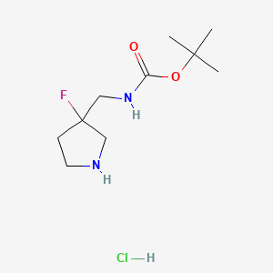 molecular formula C10H20ClFN2O2 B6608968 tert-butyl N-[(3-fluoropyrrolidin-3-yl)methyl]carbamate hydrochloride CAS No. 2866317-62-4