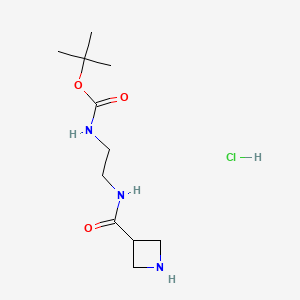 molecular formula C11H22ClN3O3 B6609068 tert-butyl N-{2-[(azetidin-3-yl)formamido]ethyl}carbamate hydrochloride CAS No. 2866308-38-3