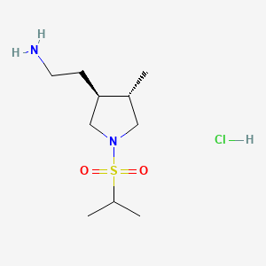 molecular formula C10H23ClN2O2S B6609119 rac-2-[(3R,4R)-4-methyl-1-(propane-2-sulfonyl)pyrrolidin-3-yl]ethan-1-amine hydrochloride, trans CAS No. 2866317-77-1