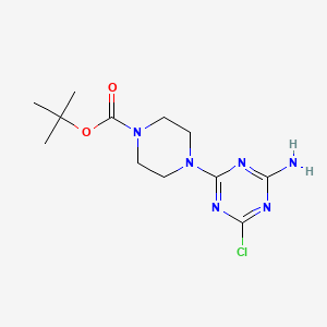 molecular formula C12H19ClN6O2 B6609302 tert-butyl 4-(4-amino-6-chloro-1,3,5-triazin-2-yl)piperazine-1-carboxylate CAS No. 2090245-73-9