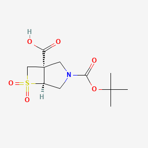 molecular formula C11H17NO6S B6609323 rac-(1R,5R)-3-[(tert-butoxy)carbonyl]-6,6-dioxo-6lambda6-thia-3-azabicyclo[3.2.0]heptane-1-carboxylic acid CAS No. 2866353-76-4