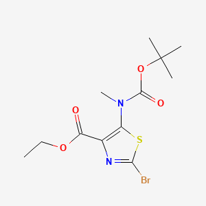 molecular formula C12H17BrN2O4S B6609371 ethyl 2-bromo-5-{[(tert-butoxy)carbonyl](methyl)amino}-1,3-thiazole-4-carboxylate CAS No. 2680666-82-2