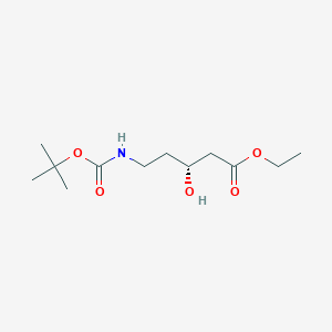 molecular formula C12H23NO5 B066097 (R)-N-Boc-5-Amino-3-hydroxy-pentanoic acid ethyl ester CAS No. 182370-56-5