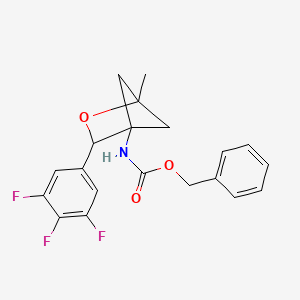 molecular formula C20H18F3NO3 B6610299 benzyl N-[1-methyl-3-(3,4,5-trifluorophenyl)-2-oxabicyclo[2.1.1]hexan-4-yl]carbamate CAS No. 2763755-66-2