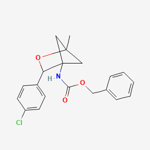 molecular formula C20H20ClNO3 B6610320 benzyl N-[3-(4-chlorophenyl)-1-methyl-2-oxabicyclo[2.1.1]hexan-4-yl]carbamate CAS No. 2763755-80-0