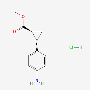 molecular formula C11H14ClNO2 B6610360 methyl (1S,2S)-2-(4-aminophenyl)cyclopropane-1-carboxylate hydrochloride CAS No. 2763741-46-2
