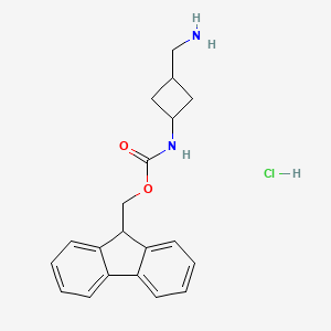 (9H-fluoren-9-yl)methyl N-[(1r,3r)-3-(aminomethyl)cyclobutyl]carbamate hydrochloride, trans