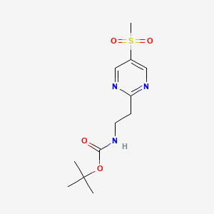 tert-butyl N-[2-(5-methanesulfonylpyrimidin-2-yl)ethyl]carbamate