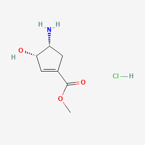 molecular formula C7H12ClNO3 B6610524 methyl (3S,4R)-4-amino-3-hydroxycyclopent-1-ene-1-carboxylate hydrochloride CAS No. 2866254-14-8