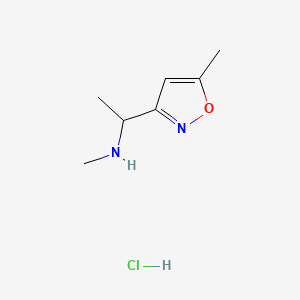 molecular formula C7H13ClN2O B6610994 methyl[1-(5-methyl-1,2-oxazol-3-yl)ethyl]amine hydrochloride CAS No. 2866355-88-4