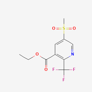 molecular formula C10H10F3NO4S B6611133 ethyl 5-methanesulfonyl-2-(trifluoromethyl)pyridine-3-carboxylate CAS No. 2763758-53-6