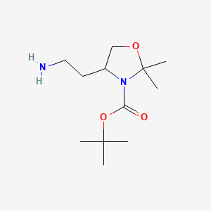 molecular formula C12H24N2O3 B6611317 tert-butyl 4-(2-aminoethyl)-2,2-dimethyl-1,3-oxazolidine-3-carboxylate CAS No. 2763760-40-1