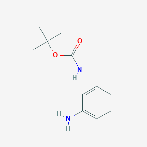 molecular formula C15H22N2O2 B6611784 tert-Butyl (1-(3-aminophenyl)cyclobutyl)carbamate CAS No. 180146-52-5