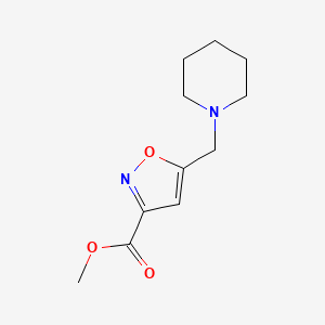 molecular formula C11H16N2O3 B6612309 Methyl 5-(piperidin-1-ylmethyl)-1,2-oxazole-3-carboxylate CAS No. 932848-38-9
