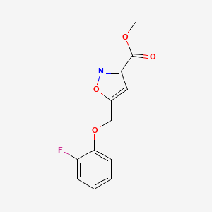 molecular formula C12H10FNO4 B6612317 Methyl 5-(2-fluorophenoxymethyl)-1,2-oxazole-3-carboxylate CAS No. 932780-86-4