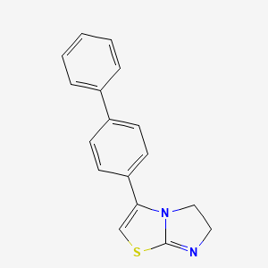 molecular formula C17H14N2S B6612623 Imidazo[2,1-b]thiazole, 3-[1,1'-biphenyl]-4-yl-5,6-dihydro- CAS No. 23224-13-7